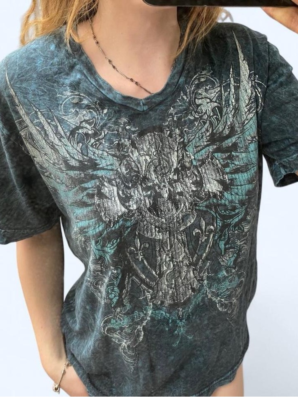 Point Zero Teal and Charcoal Graphic Logo Tee